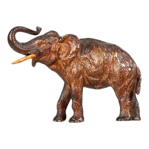 Early 20th Century Art Nouveau Cold-Painted Bronze Small Elephant Figurine by Franz Bergmann, Austria