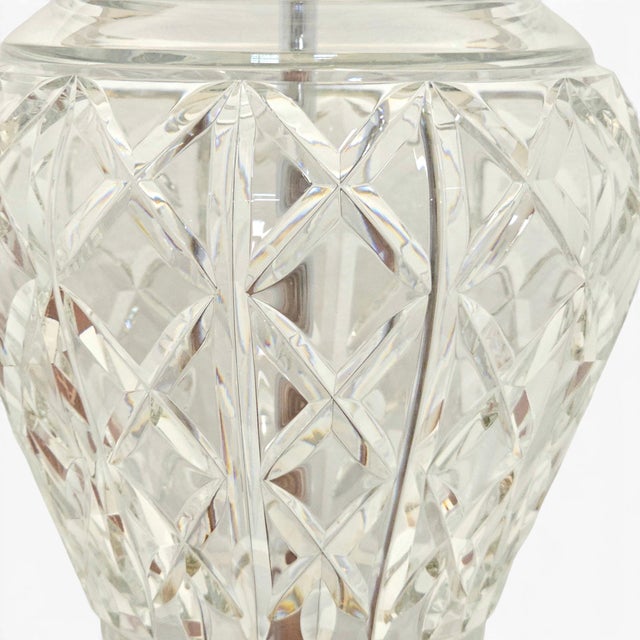 Late 20th Century Late 20th Century Waterford Crystal Kylemore Ginger Jar Table Lamp With Original Shade For Sale - Image 5 of 15