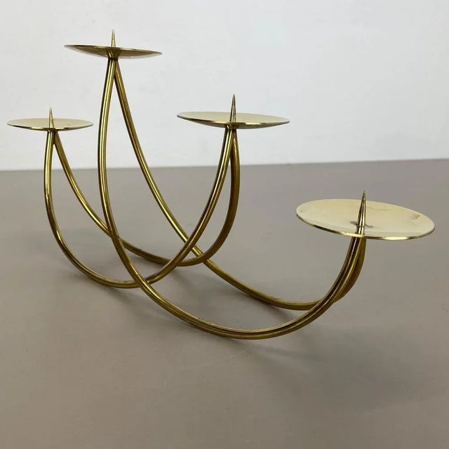 Sculptural Solid Brass Candleholder from Harald Buchrucker, Germany, 1950s For Sale - Image 13 of 18