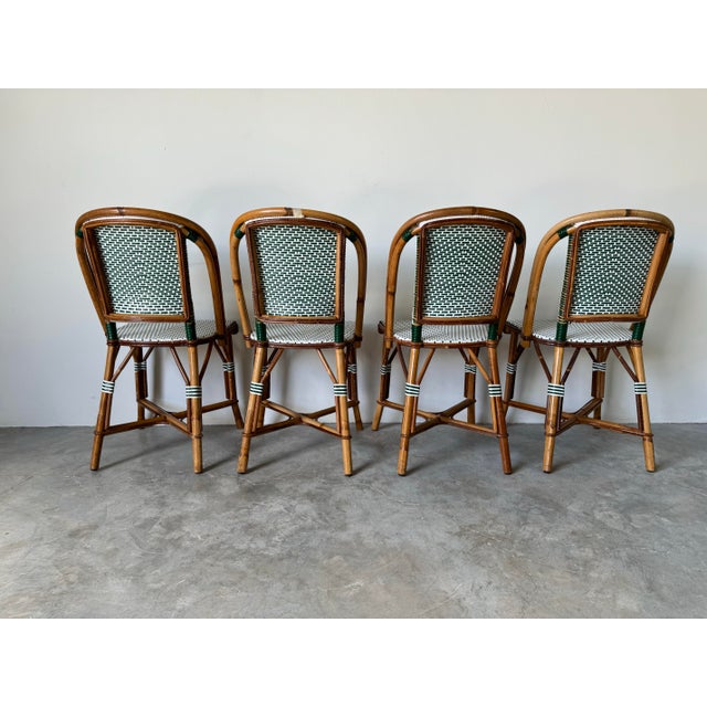 70's Vintage Maison Drucker Style French Bistro Rattan Dining Chairs