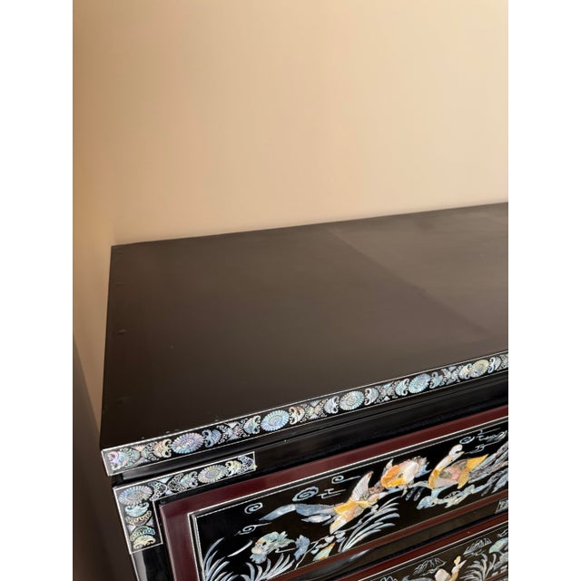 1960's Mother of Pearl Highboy Chest Dresser For Sale - Image 10 of 12