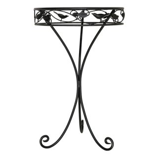 Bird Adorned Round Metal Garden Side Table, Cast Design, USA, 1980s For Sale