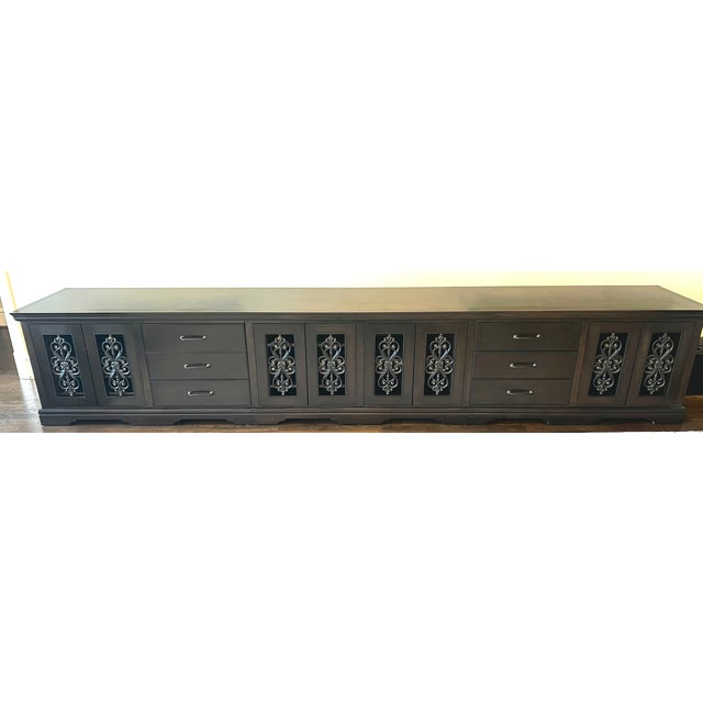 Brown Exceptional Custom Solid Maple Media Console / Credenza With Pocket Doors & Integrated Power For Sale - Image 8 of 8