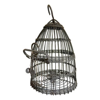 Antique French Wire Birdcage, Early 20th C For Sale