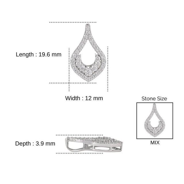 Fine Moissanite Open Drop Pendant in 925 Sterling Silver - Caratandher For Sale - Image 12 of 15