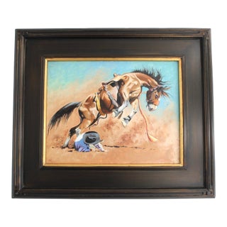 Texas Artist Mark Kohler Original Oil Painting "Under the Gun" For Sale
