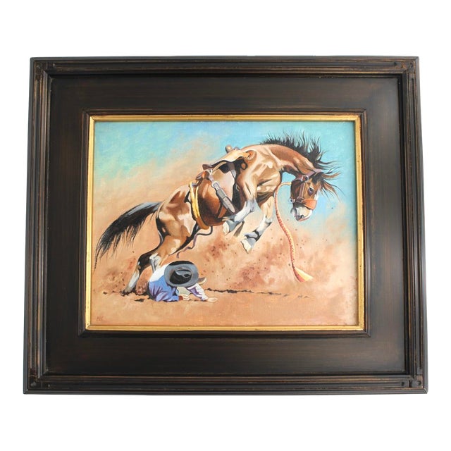 Texas Artist Mark Kohler Original Oil Painting "Under the Gun" For Sale