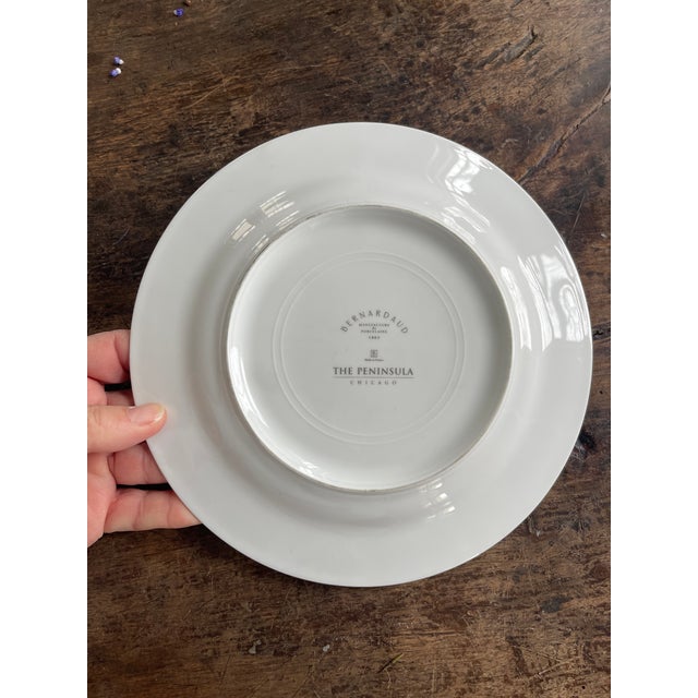 Gray 1990s Bernardaud France White and Gray Floral Plates - Set of 5 For Sale - Image 8 of 11