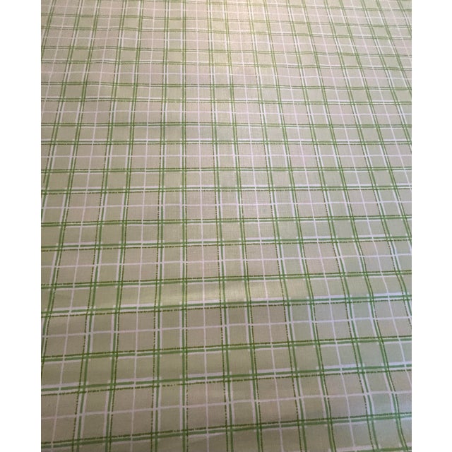 Approximately 33 Yards of 1980s Cowtan & Tout Fabric in Lime Green and White. For Sale