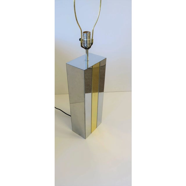 Robert Sonneman Modern Robert Sonneman Chrome and Brass Table Lamp, 1970s For Sale - Image 4 of 8