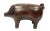 Vintage brown leather upholstered pig crafted by Omersa & Co. (Lincolnshire, UK), probably for Abercrombie & Fitch, with...