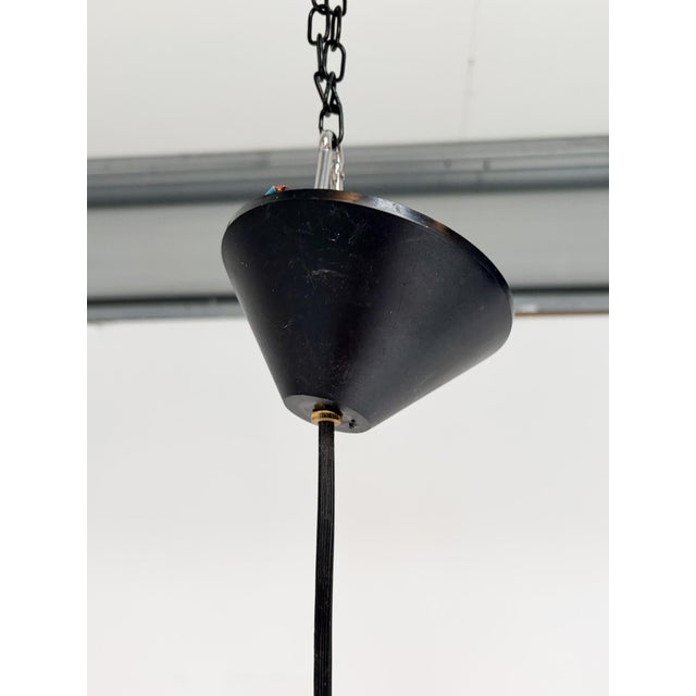 Chrome with Red Glass Ceiling Lamp attributed to Raak Design Team for Massive Lighting, 1960s For Sale - Image 9 of 12