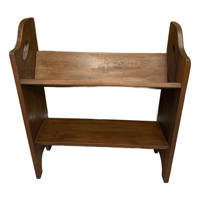 Antique Mission Oak Arts & Crafts 2-Tier Book Stand or Trough For Sale