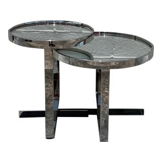 Vintage Chrome Mirrored Side Tables After Minotti - Set of 2 For Sale