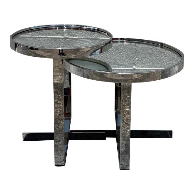 Vintage Chrome Mirrored Side Tables After Minotti - Set of 2 For Sale