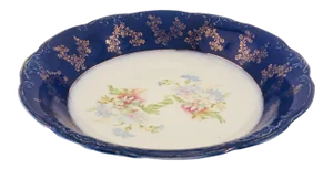 Antique English Wood & Son Porcelain Floral Serving Bowl