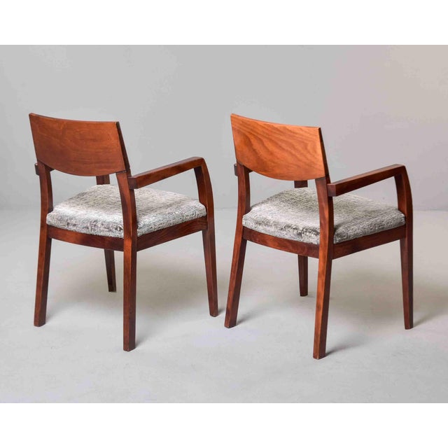 Pair of Art Deco Style Mahogany Armchairs For Sale - Image 9 of 12