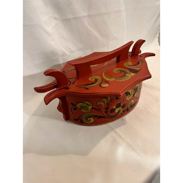 Late 20th Century Vintage Norwegian Rune Box Artist Signed Folk Art For Sale - Image 5 of 11