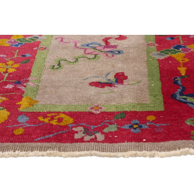 Antique Chinese Art Deco Rug, 02'00 X 02'09 For Sale - Image 4 of 10