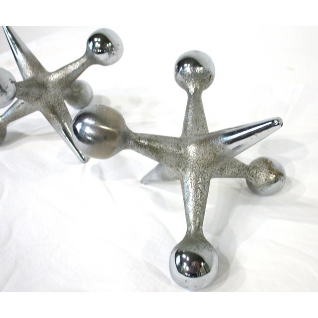 Mid 20th Century Bill Curry Chromed Jack Bookends Paper Weight Sculptures For Sale - Image 5 of 7