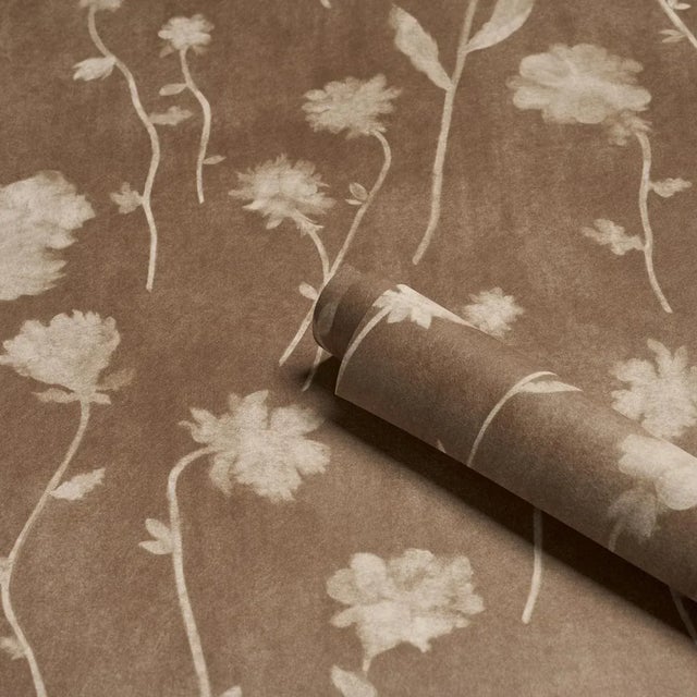 Schumacher Schumacher x Backdrop Before Midnight Wallpaper In Chocolate For Sale - Image 4 of 5