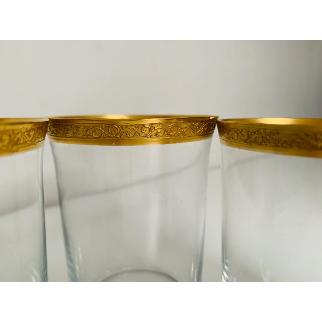 1930s Art Deco Gold Trimmed Juice Glasses - Set of 5 For Sale - Image 4 of 5