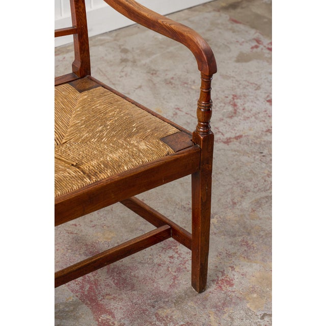 19th Century Ash and Elm Rush Armchair For Sale In Charleston - Image 6 of 7