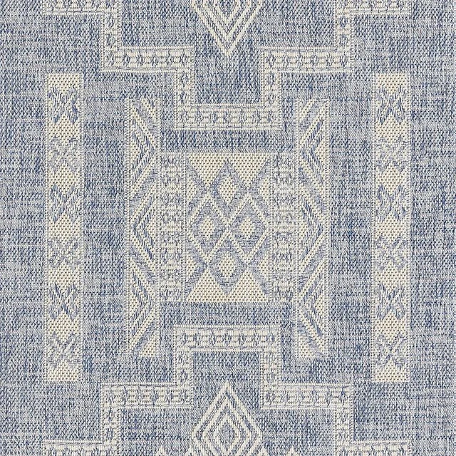 Momeni Contemporary Indoor/Outdoor Hampton Bay Rug in Blue, 5'3" x 7' For Sale - Image 9 of 10