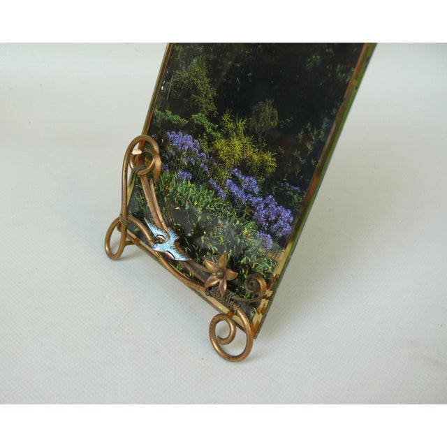Art Nouveau Möwel Picture Frame in Brass and Enamel from D.R.G.M, Germany, 1890s For Sale - Image 6 of 18