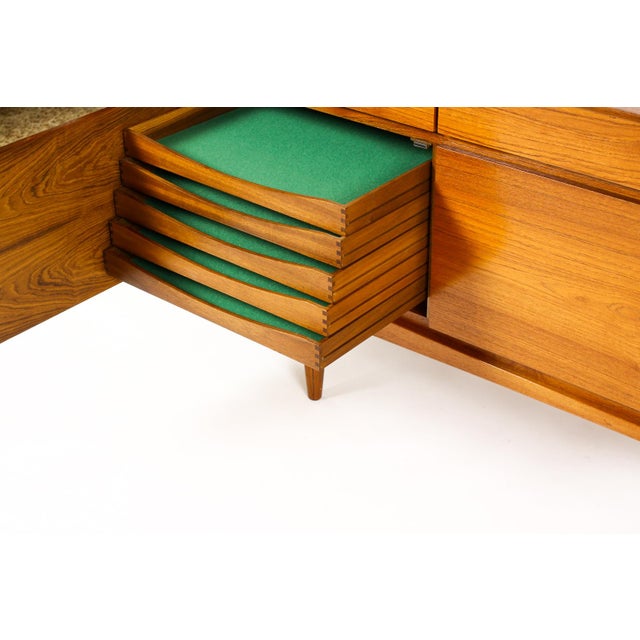 1960s Danish Modern Mid Century Teak Large Credenza Sideboard — Kofod Larsen Model Fa66 For Sale - Image 10 of 12