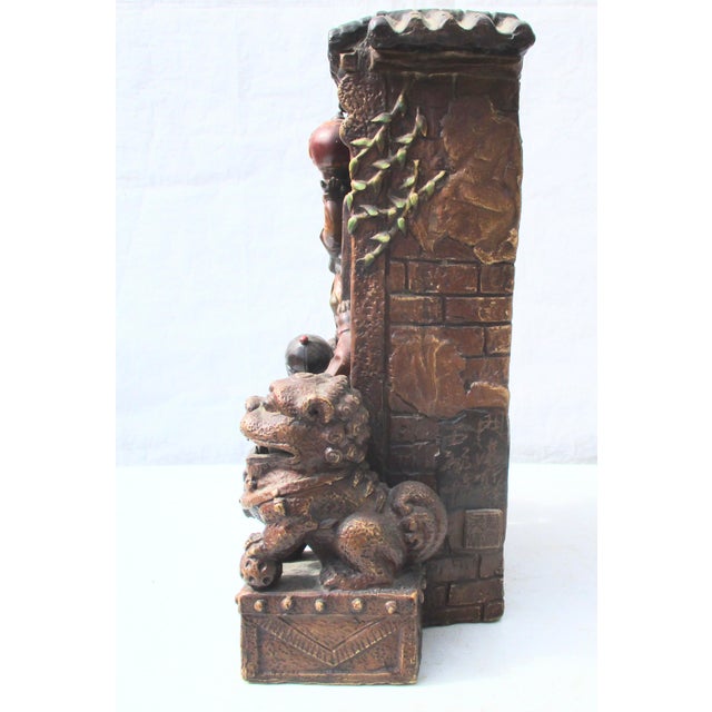 Chinese Wall Pocket Ceramic Chinese Figural Scene Terra Cotta For Sale - Image 3 of 14