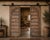 Antique Indian Carved Teakwood and Iron Door, the top with a shaped arch, with a carved outline and center style. A very...