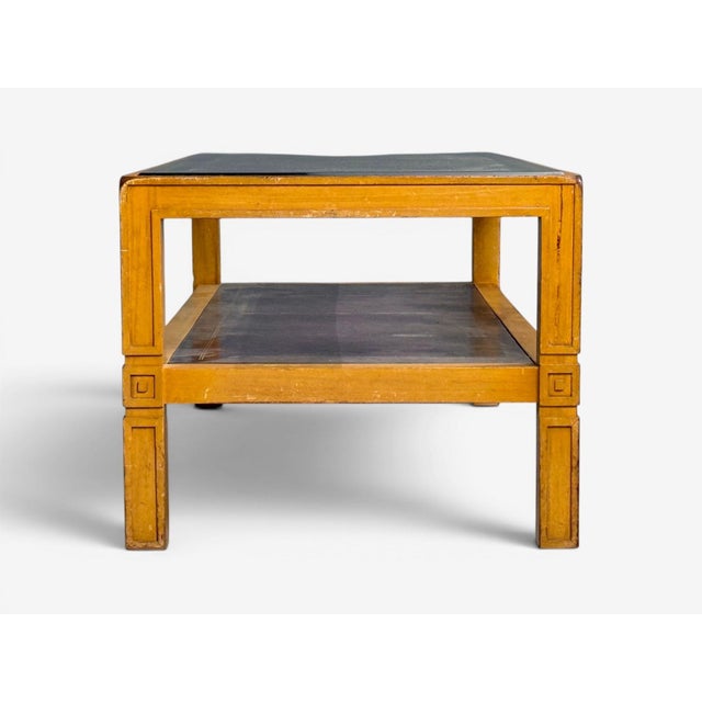 Tommi Parzinger, Coffee Table, Bleached Mahogany, Leather, Usa, 1930s For Sale - Image 9 of 9