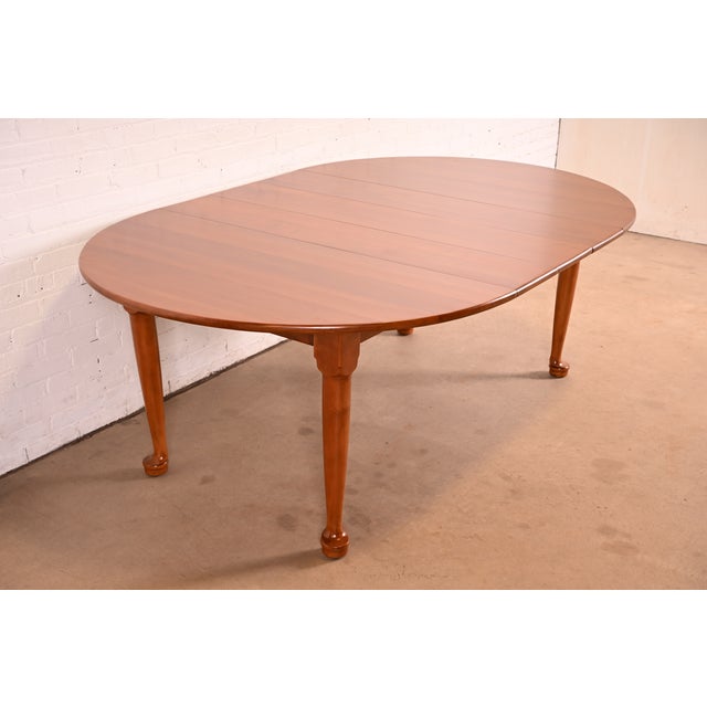 L. & J.G. Stickley, Inc. L. & J. G. Stickley American Colonial Solid Cherry Wood Extension Dining Table | Newly Refinished For Sale - Image 4 of 15