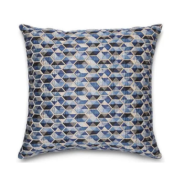 Traditional The House of Scalamandré Carousel Pillow, Blue For Sale - Image 3 of 3