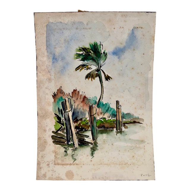 Henry Emil Salloch Original Watercolor on Paper For Sale