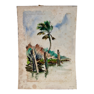 Henry Emil Salloch Original Watercolor on Paper