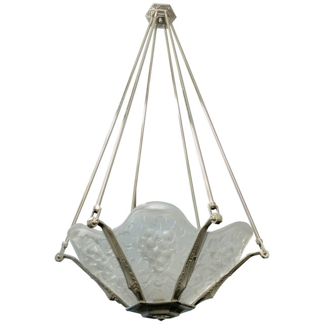 Mid 20th Century French Art Deco Chandelier by Sabino For Sale - Image 5 of 5