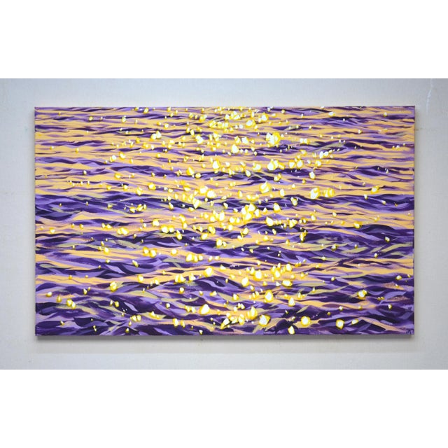 In this painting, I channeled the mesmerizing interplay of light on water at twilight. The use of vivid purples and gentle...