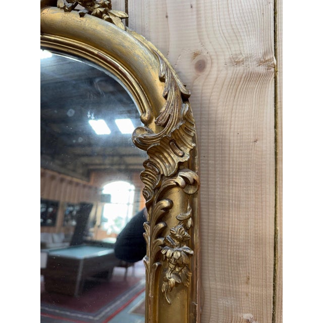 Napoleon III Mirror in Wood and Stucco Gilded with Gold Leaf For Sale - Image 9 of 11