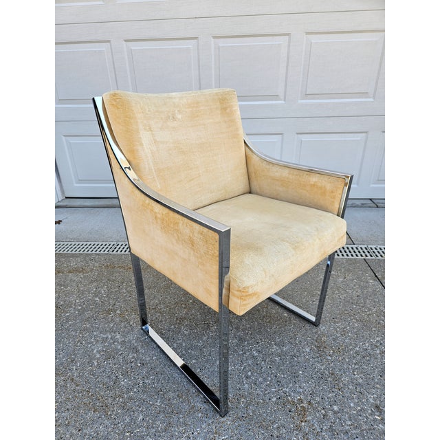 Comfort Designs Chrome and Upholstered Armchairs (Set of 5) For Sale - Image 15 of 15