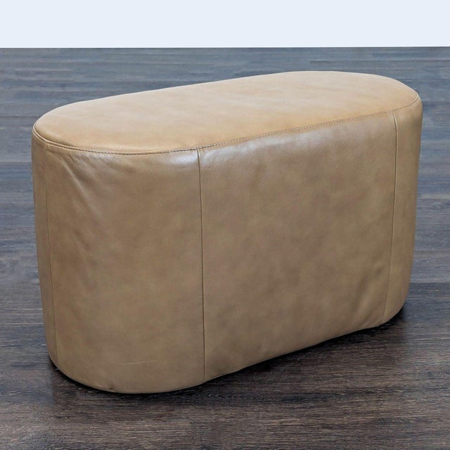 Modern Eq3 Oval Leather Ottoman For Sale - Image 3 of 9
