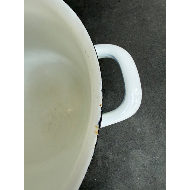 White 1960s Kaj Franck Finel Arabia Finland Enamel Pot Mushrooms Esteri Tomula Danish Modern For Sale - Image 8 of 14