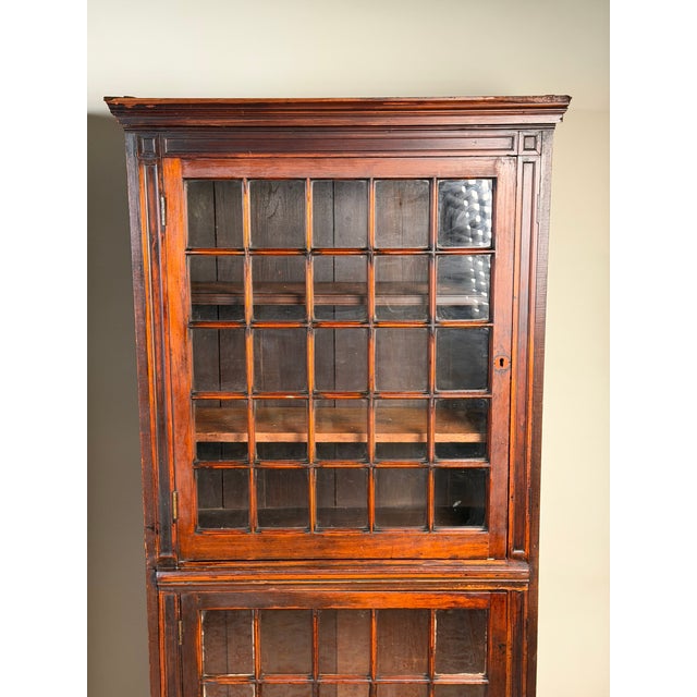 Brown Pair of Mid-19th Century New England Cherry Glazed Display Cupboards, C. 1840–1860 For Sale - Image 8 of 16