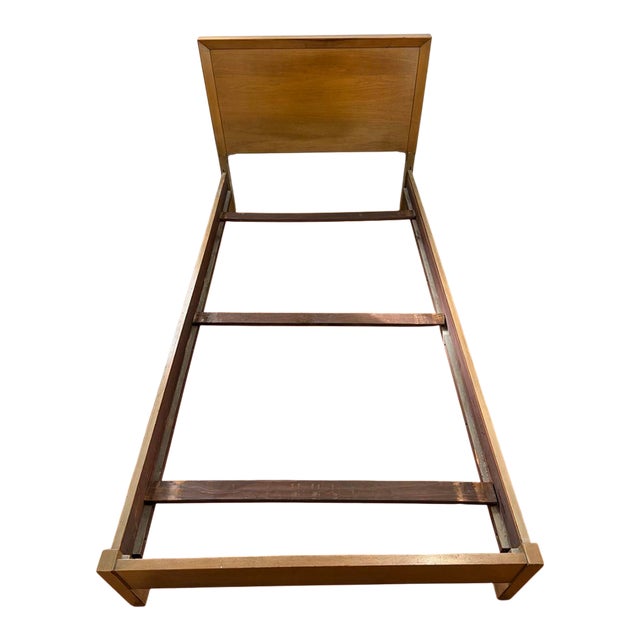 1950s Mid-Century Modern Twin Bed Frame and Headboard For Sale