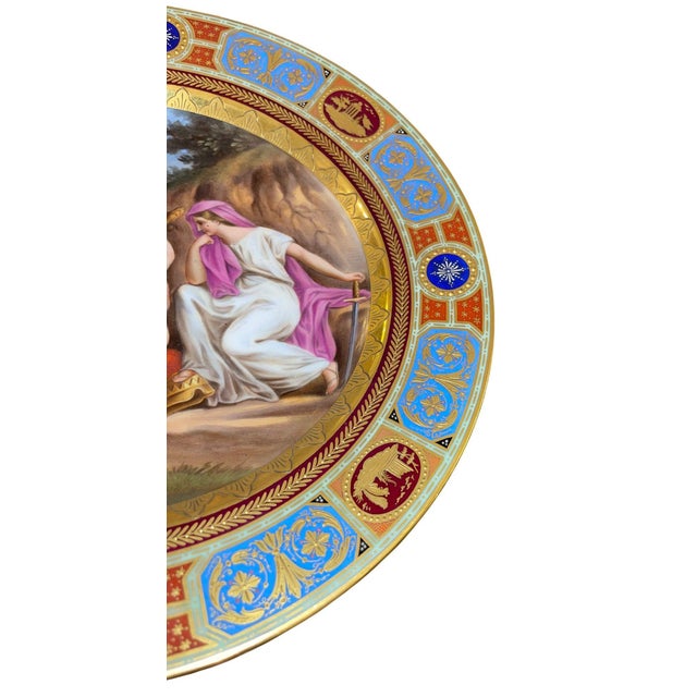 Pair of 19th Century Royal Vienna Hand-Painted Porcelain Plates For Sale In Los Angeles - Image 6 of 8