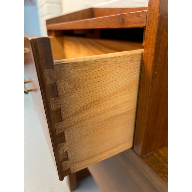 Mid 20th Century Attributed Young Manufacturing Mid-Century Walnut King Headboard For Sale - Image 13 of 14