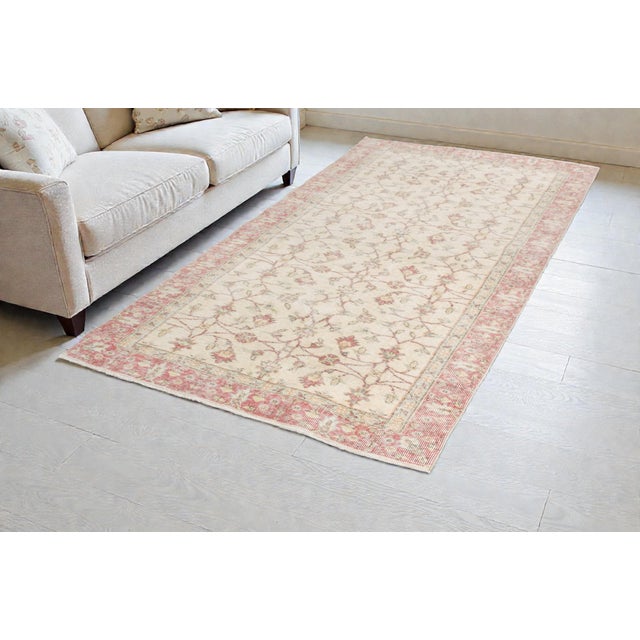 Textile Beige Tribal Oushak Antique Rug For Sale - Image 7 of 10