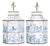 A Pair of Vintage Hand-Painted Blue and White Imitation Dutch Tile Landscape Tea Can Table Lamps For Sale