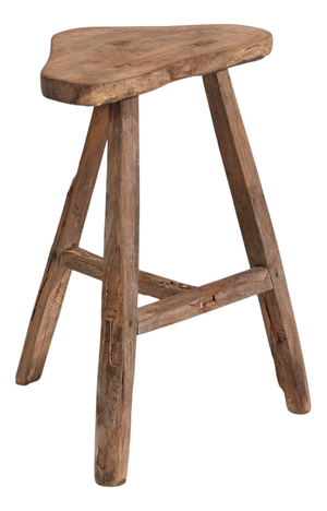 Antique Asian Stool in Elm, 1900s